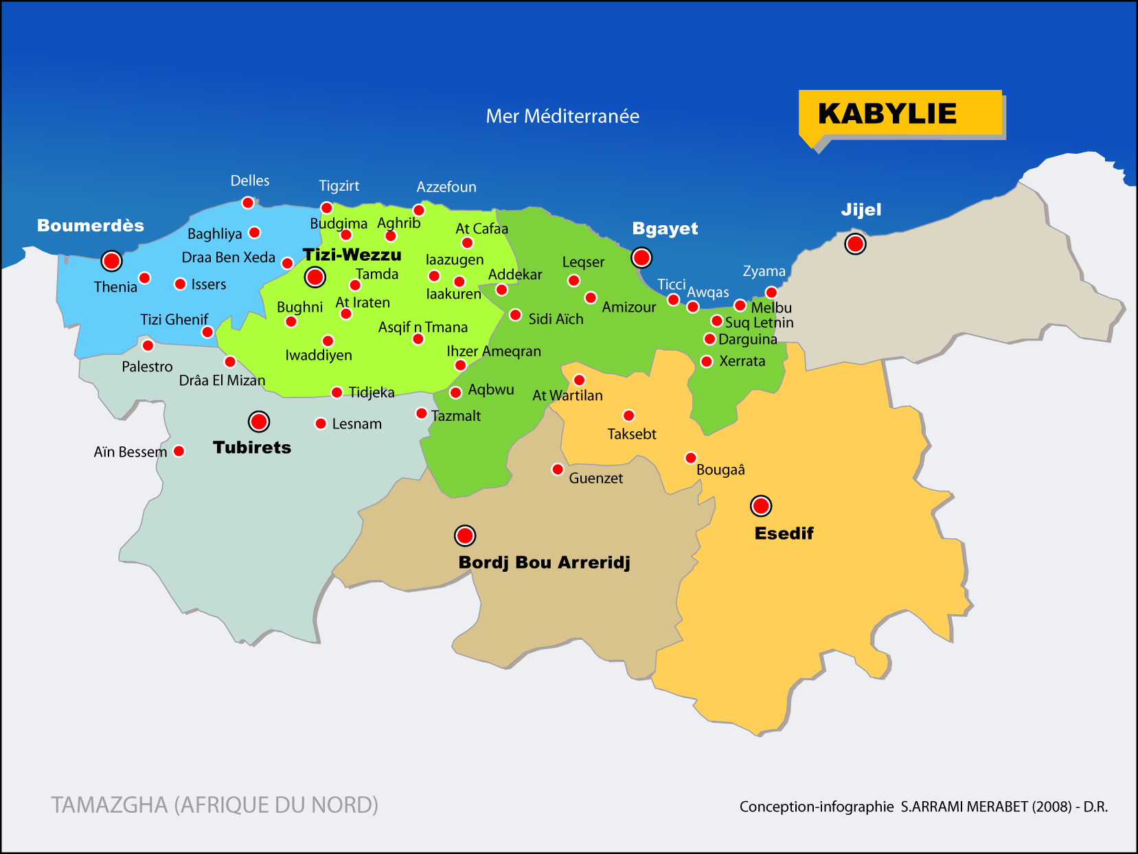 Kabylia Map, Algeria - BerberoSaharan.com