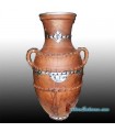 Large antique Handmade Berber Jar from Morocco made with Clay and Metal