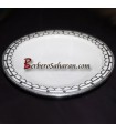 Large white Moroccan Ceramic Safi platter with silver