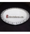 Large white Moroccan Ceramic Safi platter with silver