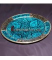 Large blue Moroccan Ceramic Safi platter with silver