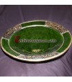 Large green Moroccan Ceramic Safi platter with silver