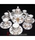 Handmade Algerian Tassili Berber Tea set in white ceramic & Gold