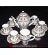 handmade Algerian Berber coffee set in white ceramic & Gold