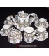 handmade Algerian Berber coffee set in white ceramic & Gold