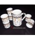 handmade Algerian Berber water set in white ceramic & Gold