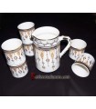 handmade Algerian Berber water set in white ceramic & Gold