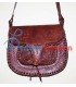 Handmade and engraved Tuareg pure and genuine leather handbag