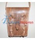 Handmade and decorated genuine Tuareg goatskin leather tube handbag
