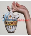 Handmade Spanish jar/Gargoulette made with ceramics and liquid gold with Berber decorations