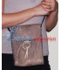 Young girls mono pocket leather handbag handmade in Algeria - Red Sahara