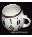 handmade Algerian Berber coffee Ball Mug in white ceramic & Gold