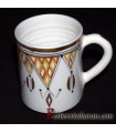 Handmade Algerian Berber coffee Mug in white ceramic & Gold