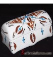 Rectangular Algerian Berber Jewellery Box in Ceramic & Gold