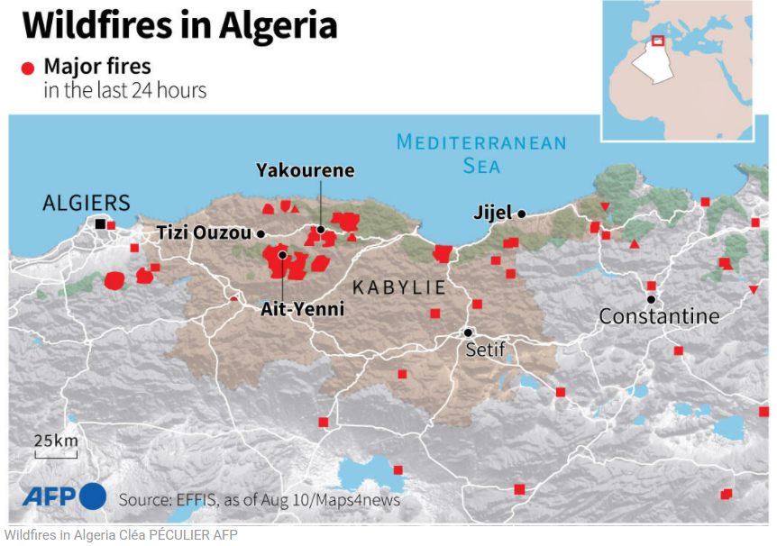 Location  of the Kabylie region of Algeria